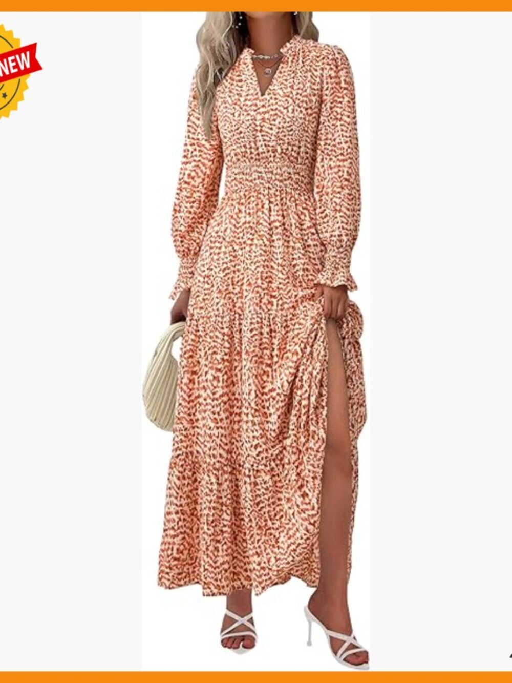 Long Sleeve Maxi Dress with Pockets, V-Neck, Flowy Boho Style